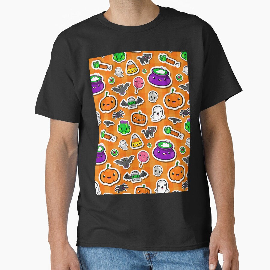 Cute Kawaii Halloween Pattern T-Shirts, Hoodie, Sweatshirt