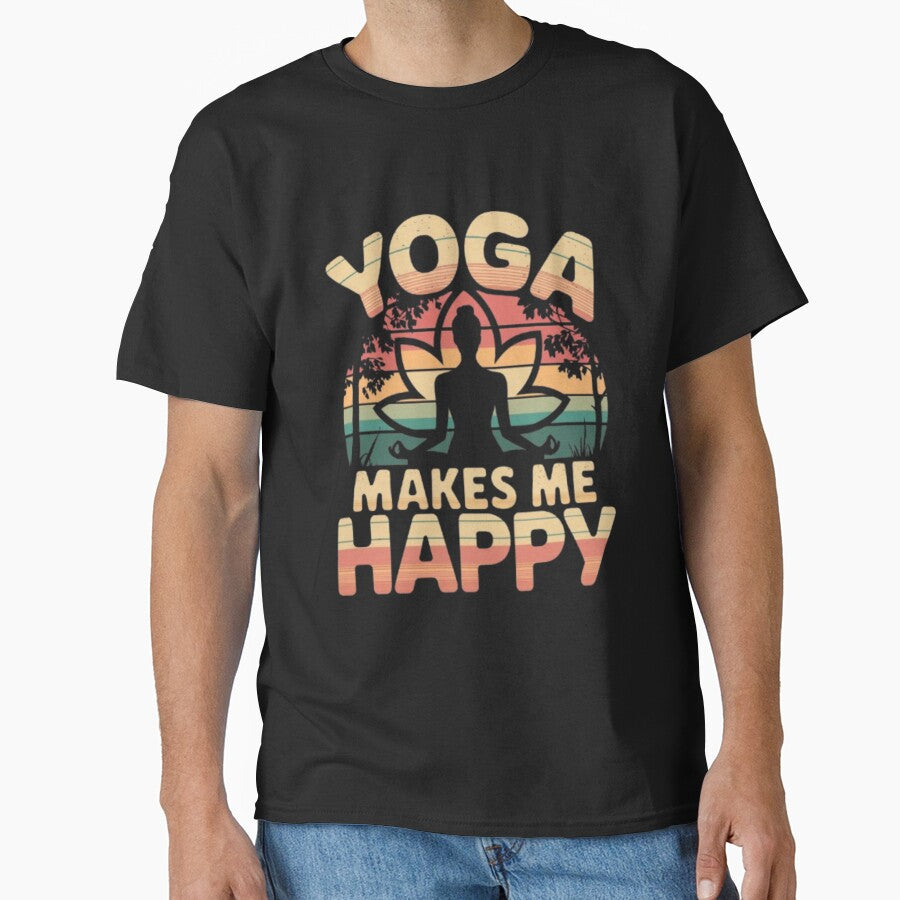 Yoga makes me happy by 123ks T-Shirts, Hoodie, Sweatshirt | BlankRebels.com (Image 1)