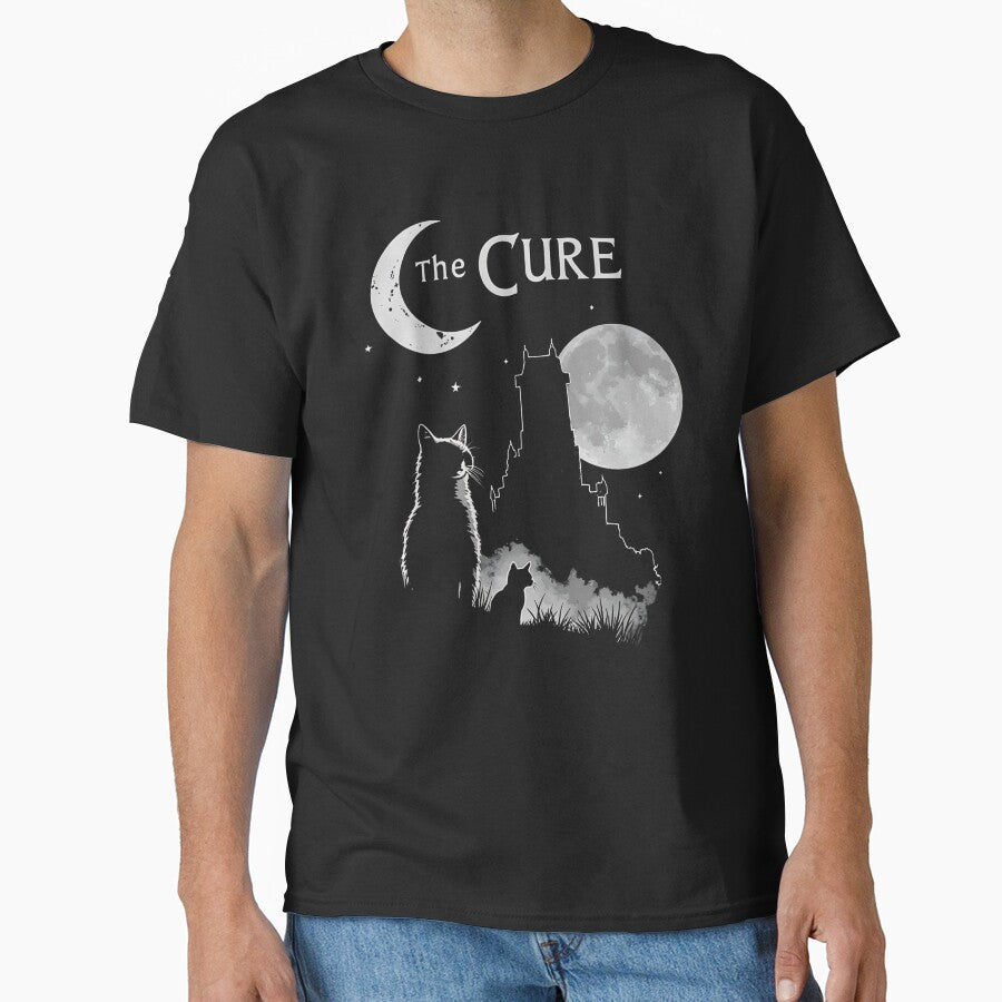 The Cure Vintage Cat Moon Funny The Cure Cat Lover Women Men T-Shirt by KohinurHere Hoodie, Sweatshirt (Image 1)
