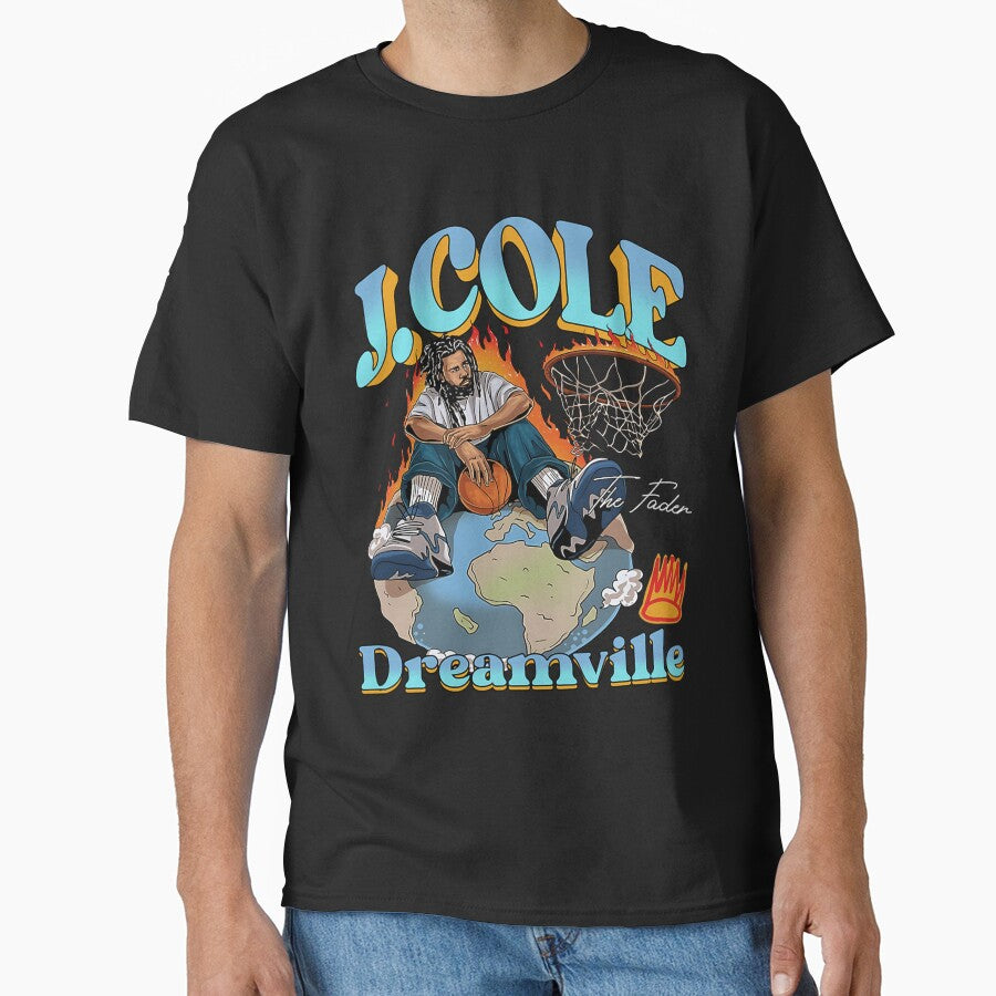 Youth  Adult J. Cole Dreamville World Graphic Tee Vintage Rap Shirt Retro 90S Hip Hop Graphic Tee Streetwear... (Image 1)
