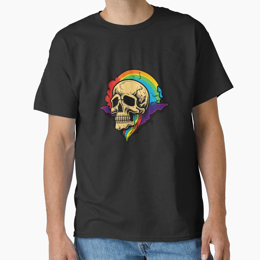 Heavy Metal Skull Rainbow Lightning Bolt Flash Funny Cute T Shirt For Men Women Hoodie Sweatshirt Sticker... (Image 1)
