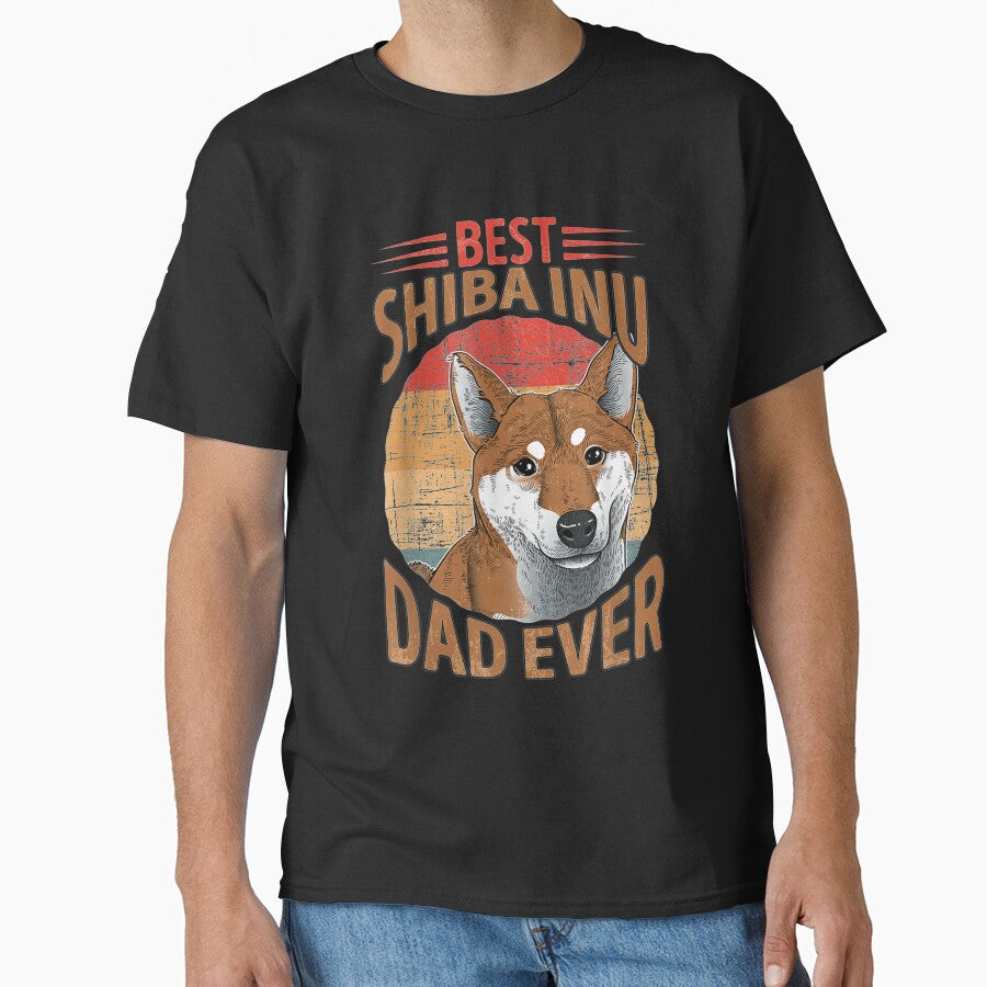 Vintage Best Shiba Inu Dad Ever Dog Dad by jennifera11 T-Shirts, Hoodie, Sweatshirt | BlankRebels.com (Image 1)