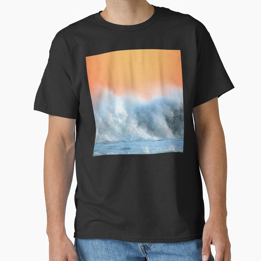 Dramatic Ocean Waves And Foamy Surf Under Tangerine Sunset by DEC02 T-Shirts, Hoodie, Sweatshirt | BlankRebels.com (Image 1)