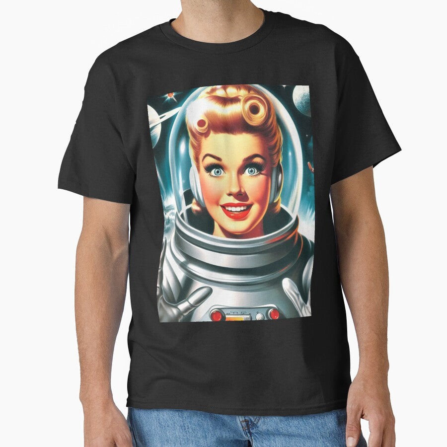 Retro Astronaut Pin Up by PulpVintage T-Shirts, Hoodie, Sweatshirt | BlankRebels.com (Image 1)