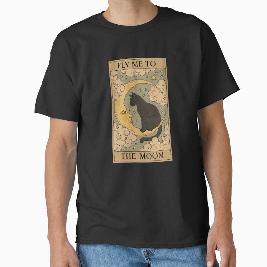 Tarot Card The Crescent Moon And Black Cat Fly To Me by taaddison50 T-Shirts, Hoodie, Sweatshirt | BlankRebels.com (Image 1)