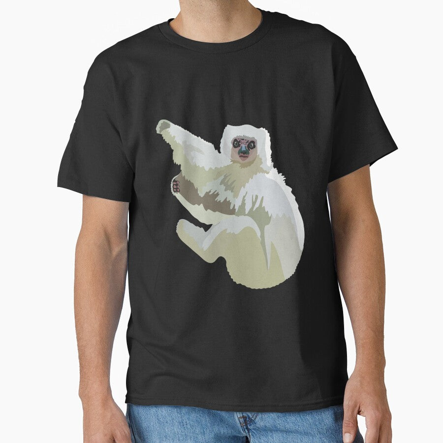 S is for Silky Sifaka,Silky Sifaka Illustration – Rare Madagascar Lemur Art for Wildlife Lovers by... (Image 1)