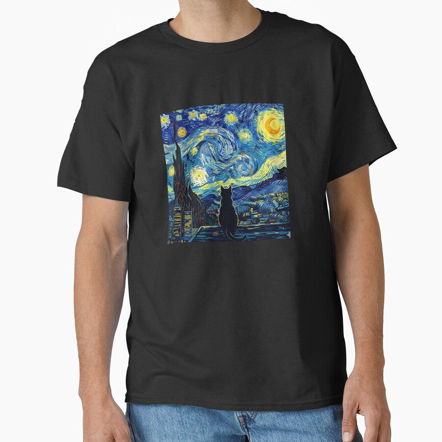 Cat Starry Night Van Gogh Cat For Cat Lover Cat Mom Cat Dad by cawtoon
