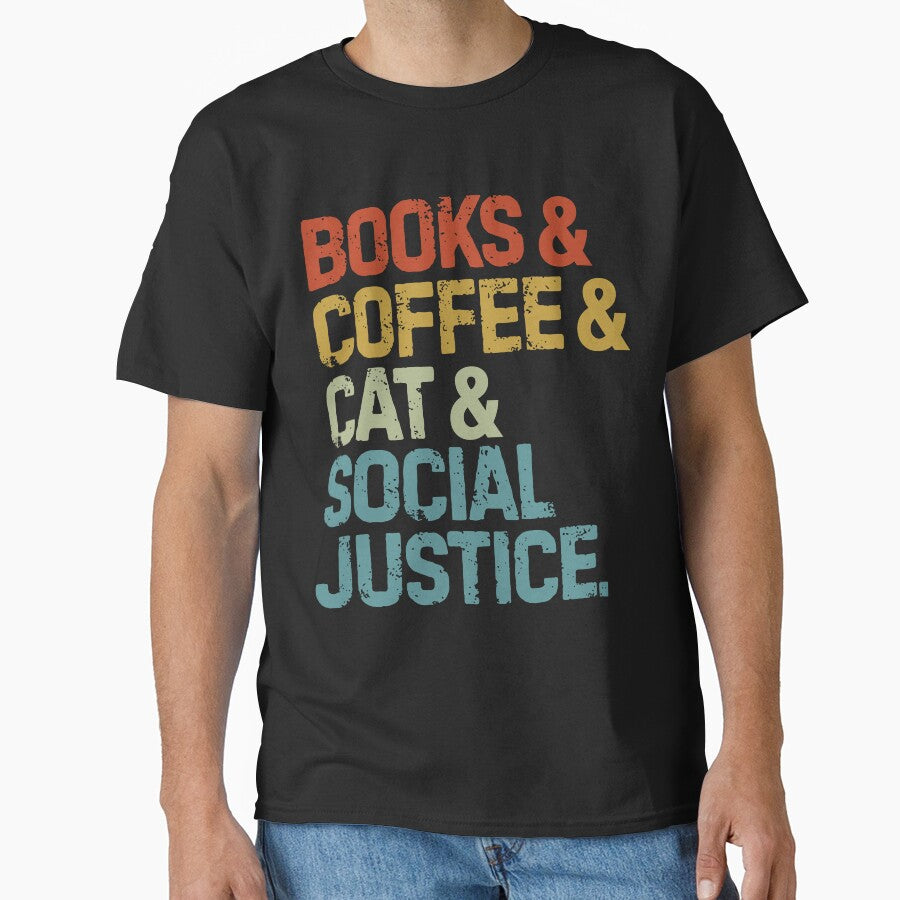 books and coffee and dogs and social justice by Grafik0 T-Shirts, Hoodie, Sweatshirt | BlankRebels.com (Image 1)