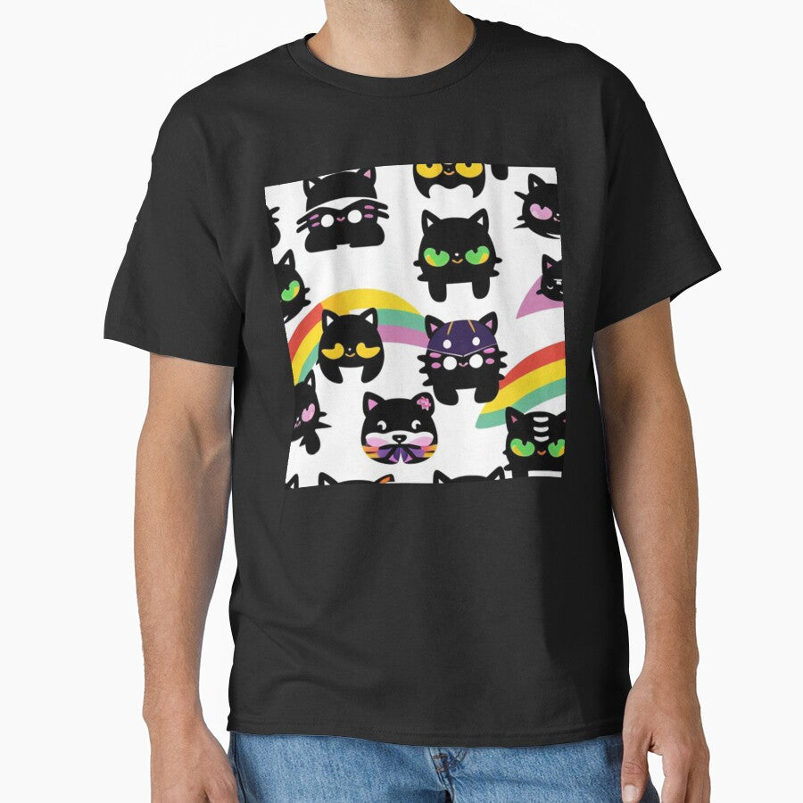 Cute rainbow kitty pattern by Roxburylane T-Shirts, Hoodie, Sweatshirt | BlankRebels.com (Image 1)
