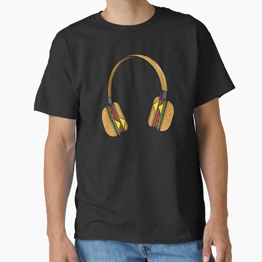 Cheese burger headphone music by Donutlovers T-Shirts, Hoodie, Sweatshirt | BlankRebels.com (Image 1)