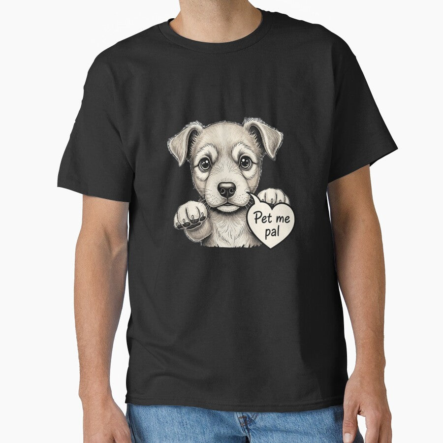 Pet Me Pal – Cute Sad Puppy Dog Design for Dog Lovers by Just Meaningful T-Shirts, Hoodie, Sweatshirt (Image 1)