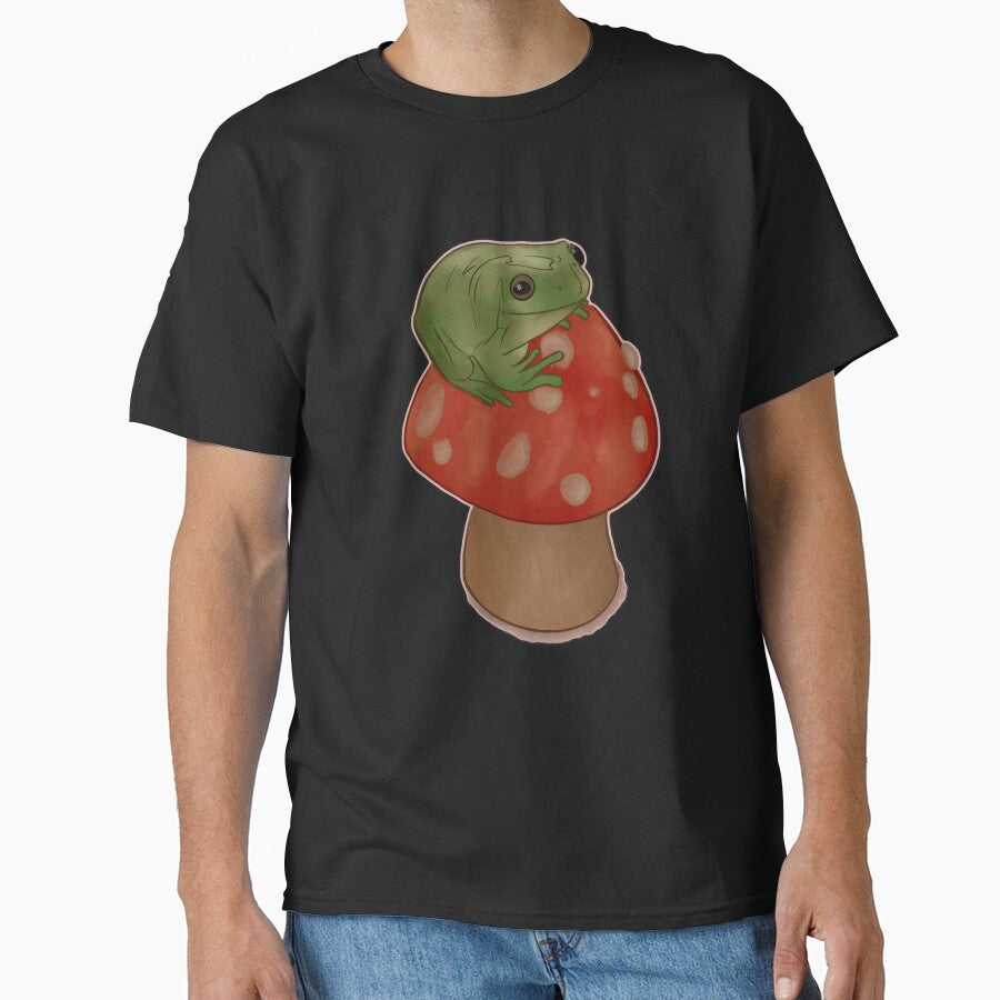 Froggie Friend on a Mushroom by LoraLoo T-Shirts, Hoodie, Sweatshirt | BlankRebels.com (Image 1)