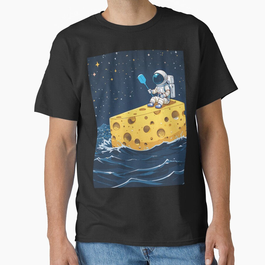 Astronaut Sailing on Space Cheese by PixelVibe782 T-Shirts, Hoodie, Sweatshirt | BlankRebels.com (Image 1)