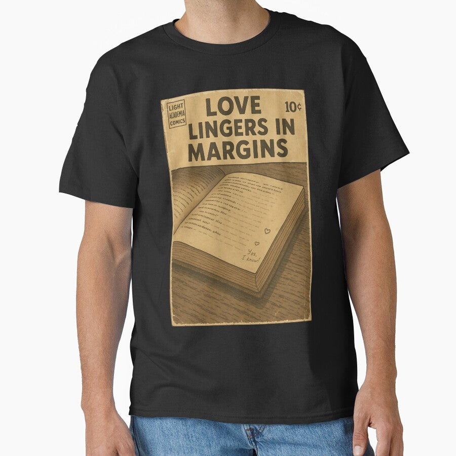 Romantic Light Academia: Love lingers in margins by bapupa T-Shirts, Hoodie, Sweatshirt | BlankRebels.com (Image 1)