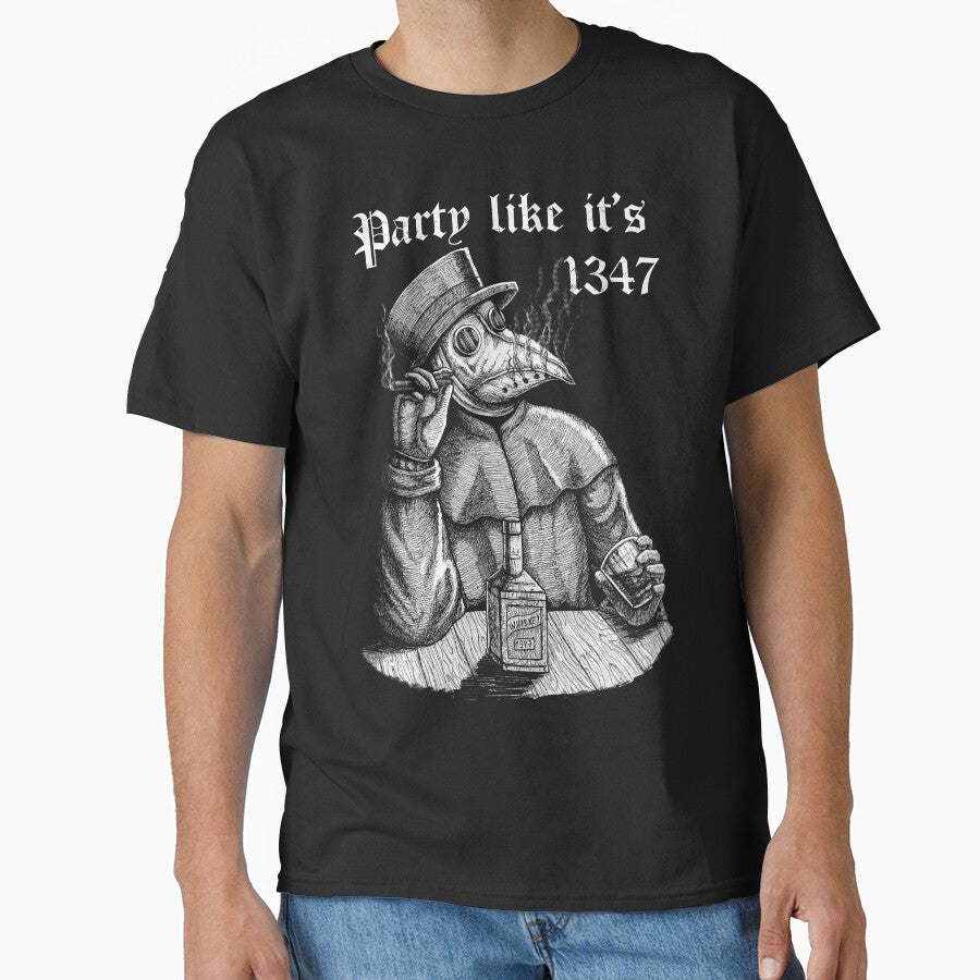 Party like it's 1347 - vintage chill Plague Doctor by grimsoulart T-Shirts, Hoodie, Sweatshirt | BlankRebels.com (Image 1)