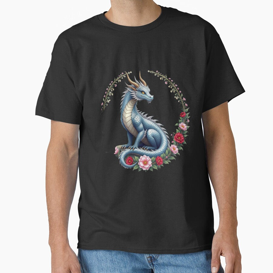 Dragon And Flowers Artwork by Planetporridge T-Shirts, Hoodie, Sweatshirt | BlankRebels.com (Image 1)