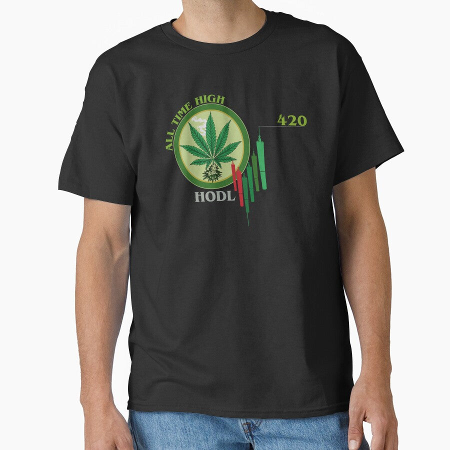Crypto Stoner ATH 420 Weed Coin Meme HODLE by Glmart T-Shirts, Hoodie, Sweatshirt | BlankRebels.com (Image 1)