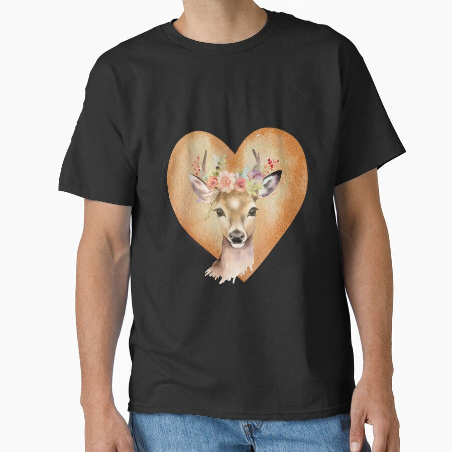 Tender Deer - A Graceful Portrait of Wildlife by GusiaTreasures T-Shirts, Hoodie, Sweatshirt | BlankRebels.com (Image 1)