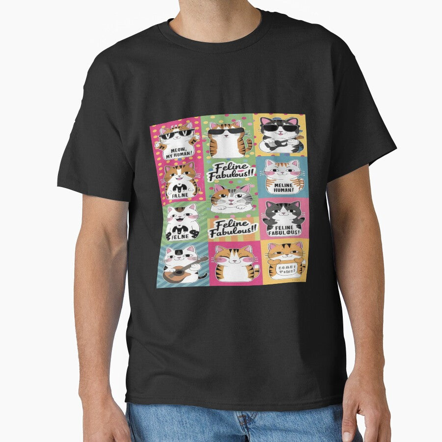 cute funny  cat pattern cheerful  colorful cats with sunglasses and guitar fluffy sweets happy ,aesthetic cat art,funny cat,Cat Lover,cute cat,cat pattern by Expressions-Sel