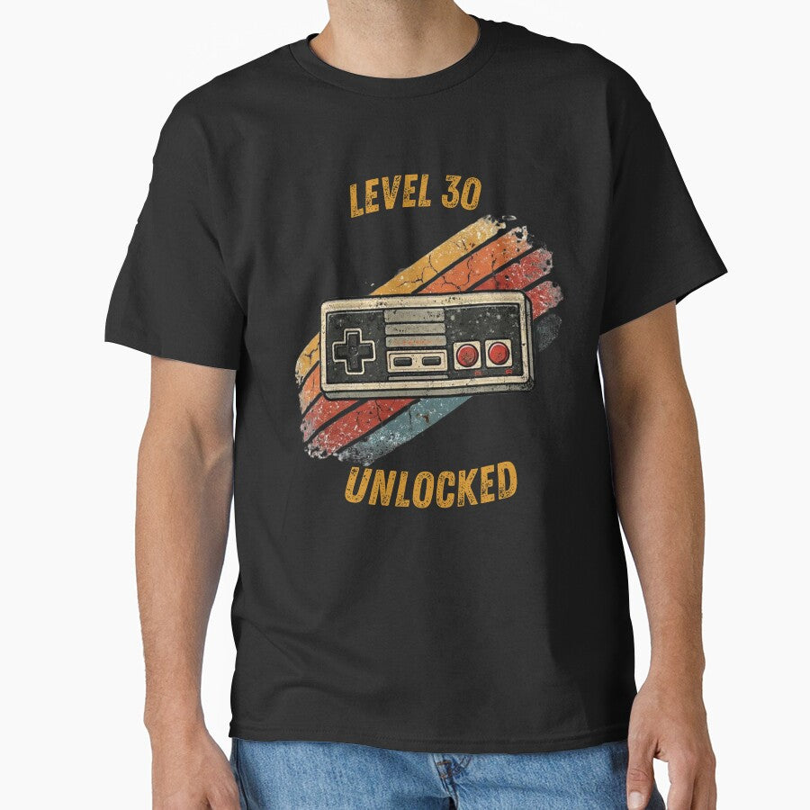 Level 30 Unlocked - Funny 30th Birthday Retro Gamer Gift by JakubDesigns89 T-Shirts, Hoodie, Sweatshirt (Image 1)