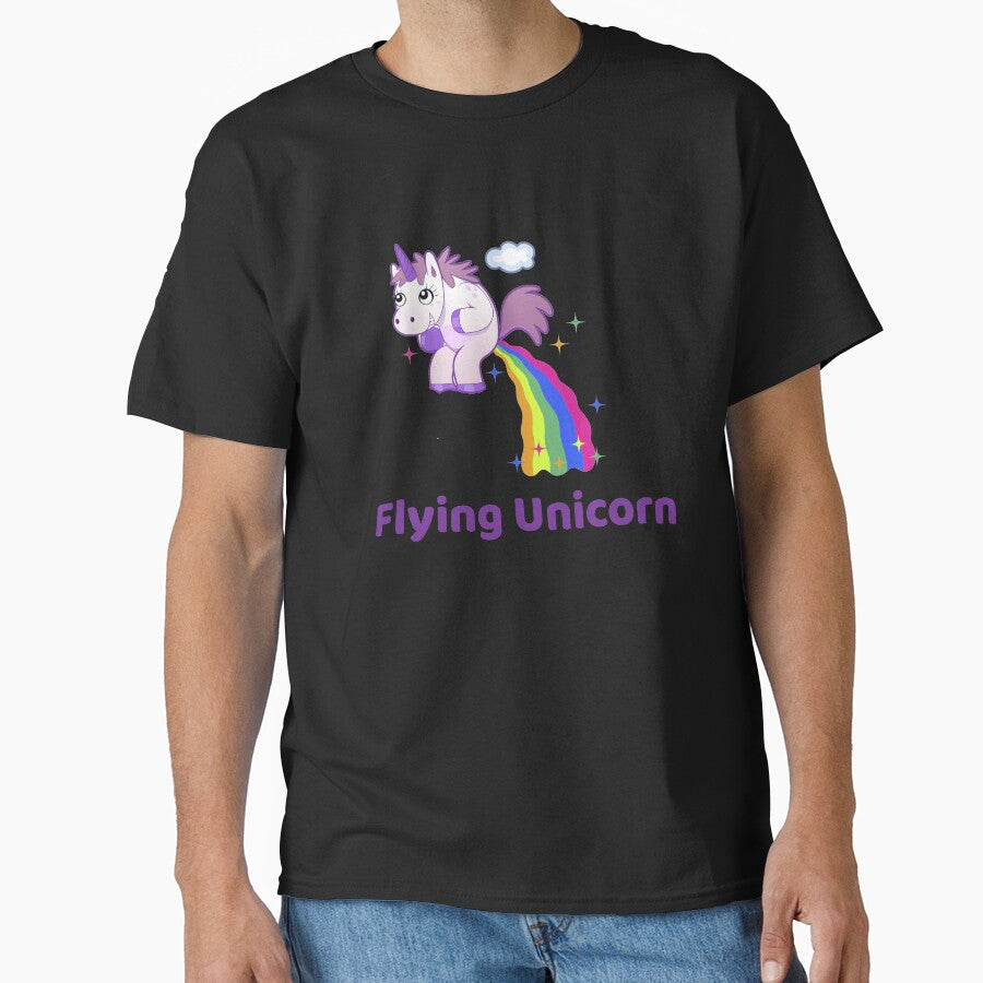 Funny Flying Unicorn Cute Unicorn Pooping Rainbow Unicorn Rainbow by enjoytheshirt T-Shirts, Hoodie, Sweatshirt (Image 1)