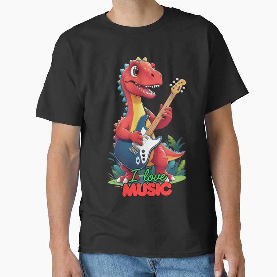 Dinosaur I love music by KIDS-PRINTS T-Shirts, Hoodie, Sweatshirt | BlankRebels.com (Image 1)