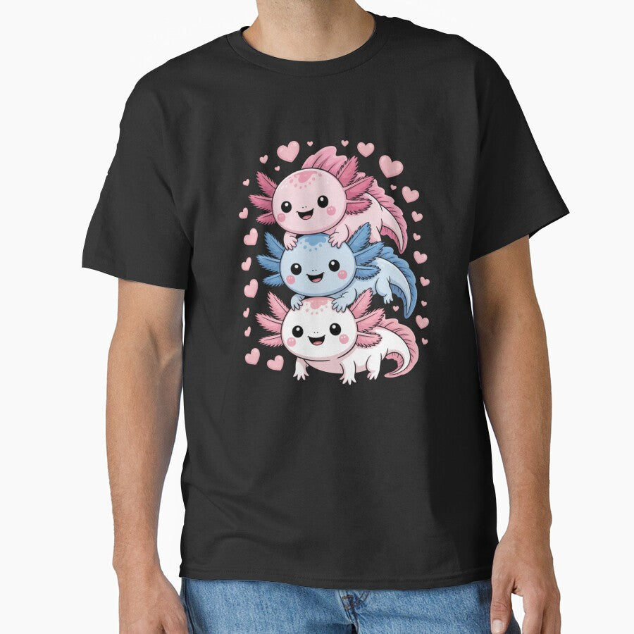 Axolotl Stack Cute Kawaii Animal Lover by Gogetgiggles T-Shirts, Hoodie, Sweatshirt | BlankRebels.com (Image 1)