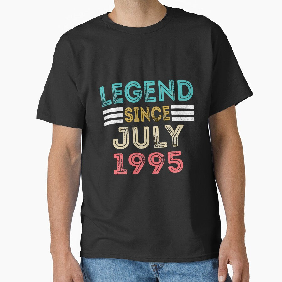 Retro Vintage 25th Birthday Legend Since July 1995 by meedTee T-Shirts, Hoodie, Sweatshirt | BlankRebels.com (Image 1)