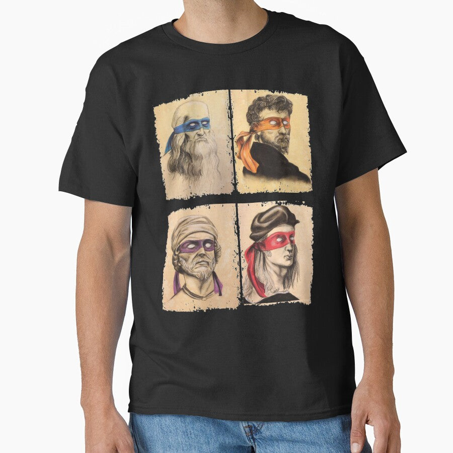 Funny Italian Artists Turtles Art Lovers Renaissance Ninja Artists T-Shirts, Hoodie, Sweatshirt