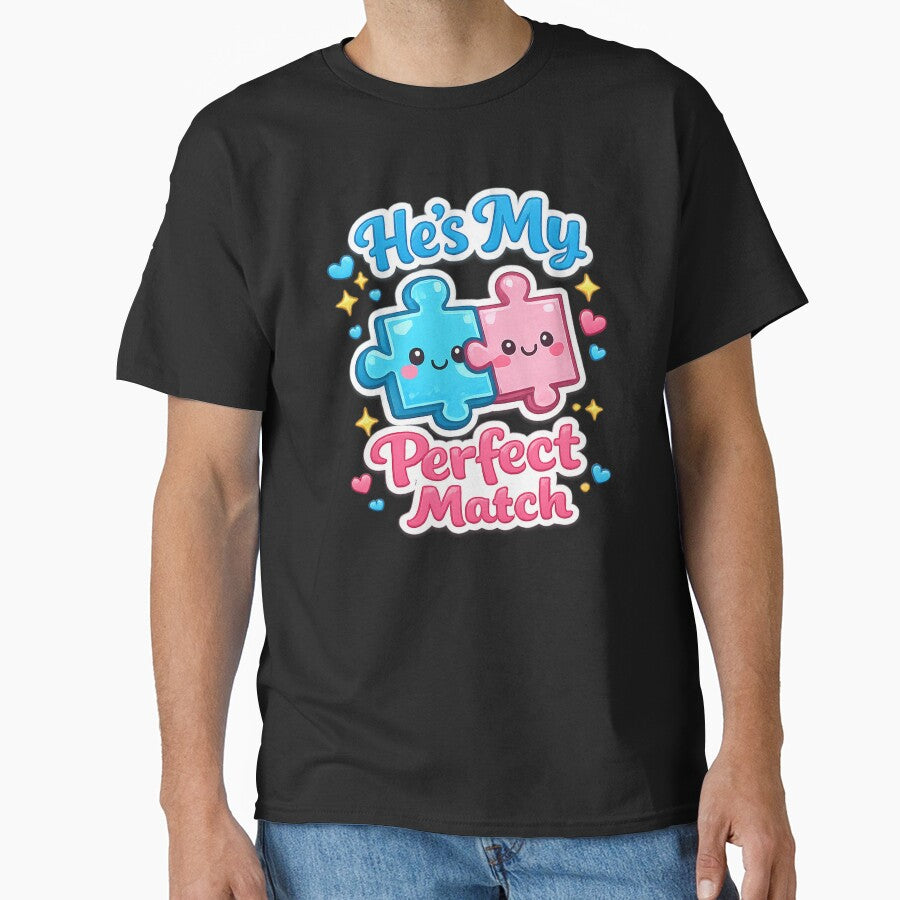 He’s My Perfect Match – Puzzle Couple Love Design by JerryBahama T-Shirts, Hoodie, Sweatshirt | BlankRebels.com (Image 1)