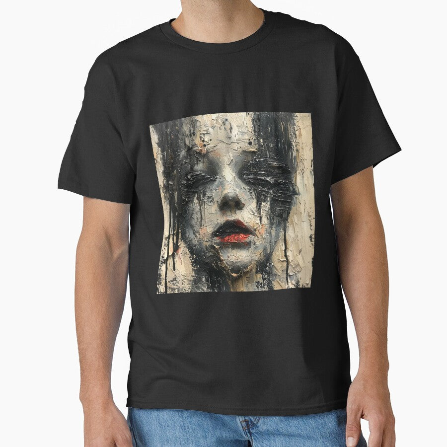 Heavy Oil Painting on Canvas of Beautiful Girl, Gothic Dark Art Print by IzabellaBlue T-Shirts, Hoodie, Sweatshirt (Image 1)