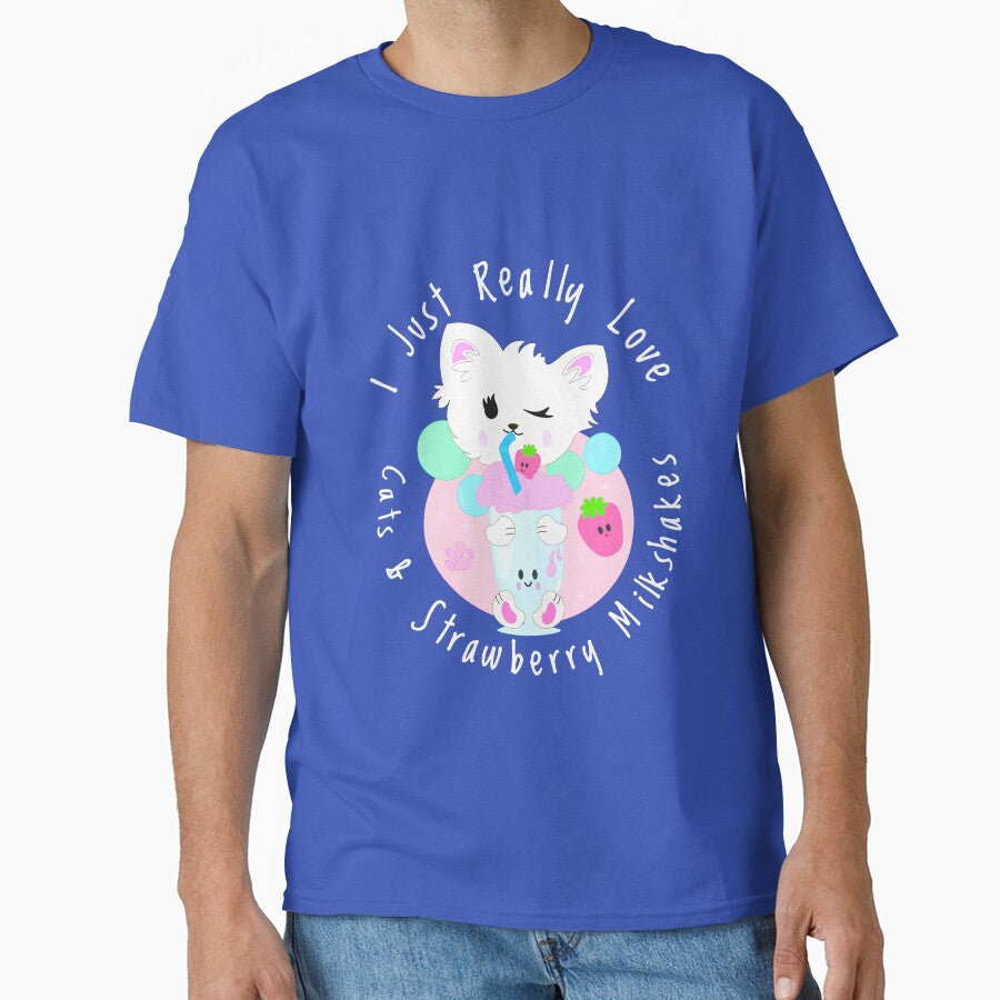 I Just Really Love Cats And Strawberry Milkshakes by alyedel T-Shirts, Hoodie, Sweatshirt | BlankRebels.com (Image 1)