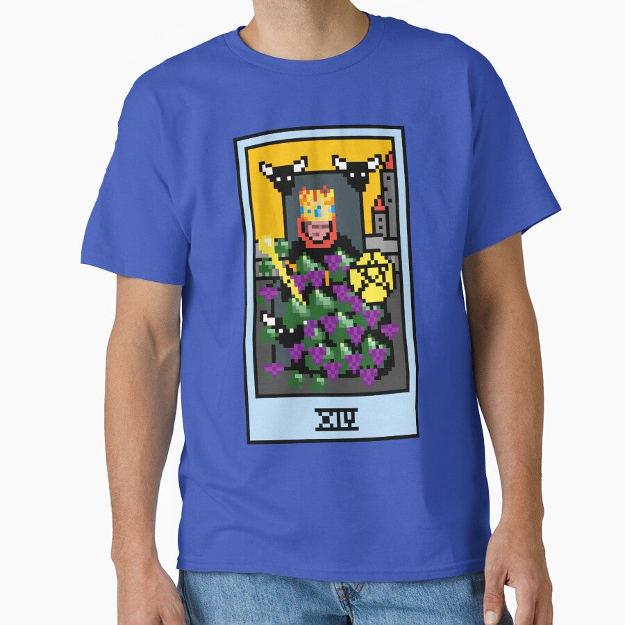 Wait Is This Pixel Art Tarot? Blue Minor Arcana 'King Pentacles' ( Stickers Other Accessories) T-Shirts, Hoodie, Sweatshirt