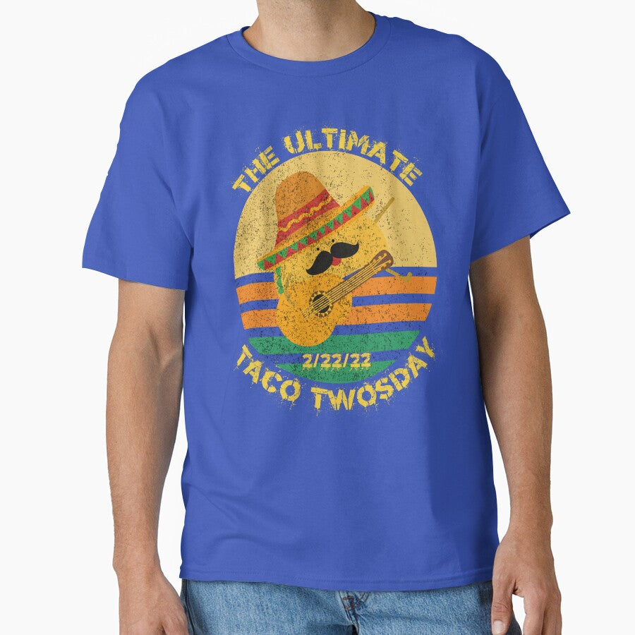 The Ultimate Taco Twosday 2022 Taco With A Hat Playing The Guitar In Blue by LuckyKermit T-Shirts, Hoodie,... (Image 1)