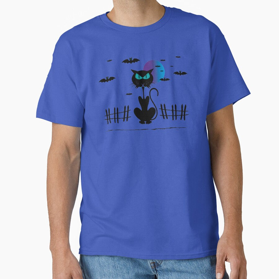 Halloween cat and bat by Kritzel-Claudi T-Shirts, Hoodie, Sweatshirt | BlankRebels.com (Image 1)