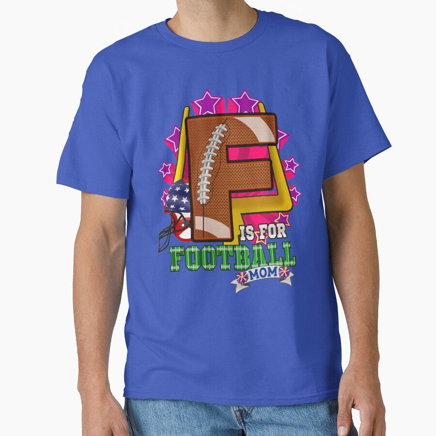 F is for FOOTBALL MOM by romerlorenzo T-Shirts, Hoodie, Sweatshirt | BlankRebels.com (Image 1)