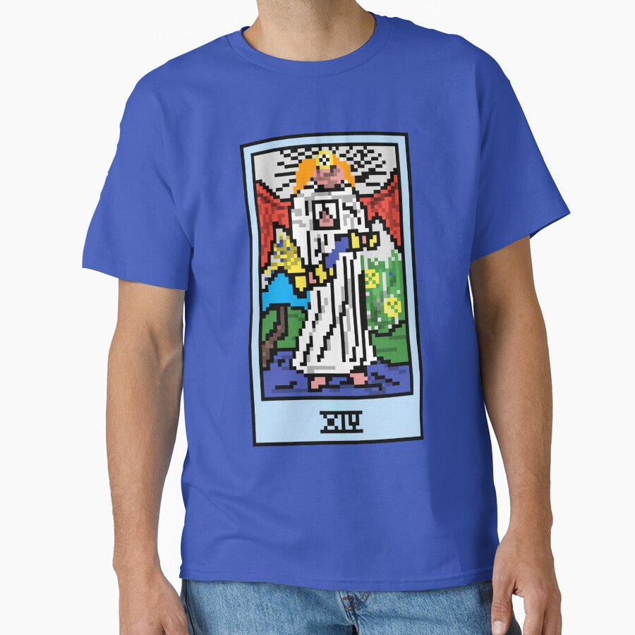Wait, is this pixel art tarot? Blue  - Major Arcana 'Temperance' (Design for T-shirt, stickers and other... (Image 1)