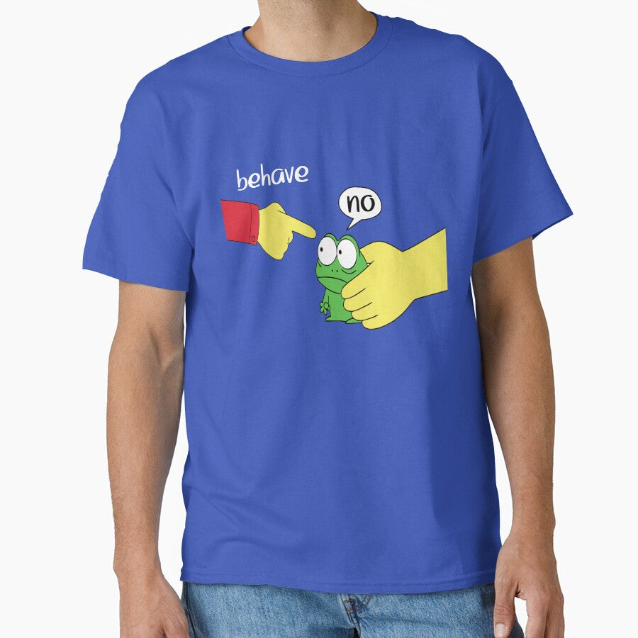 Dishonest Frog Funny Frog Meme Behave No Cartoon Design by Colorfulman T-Shirts, Hoodie, Sweatshirt (Image 1)