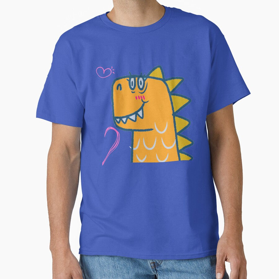 Prehistoric Love – Cool Orange Dino (His Side) by minibrainco T-Shirts, Hoodie, Sweatshirt | BlankRebels.com (Image 1)