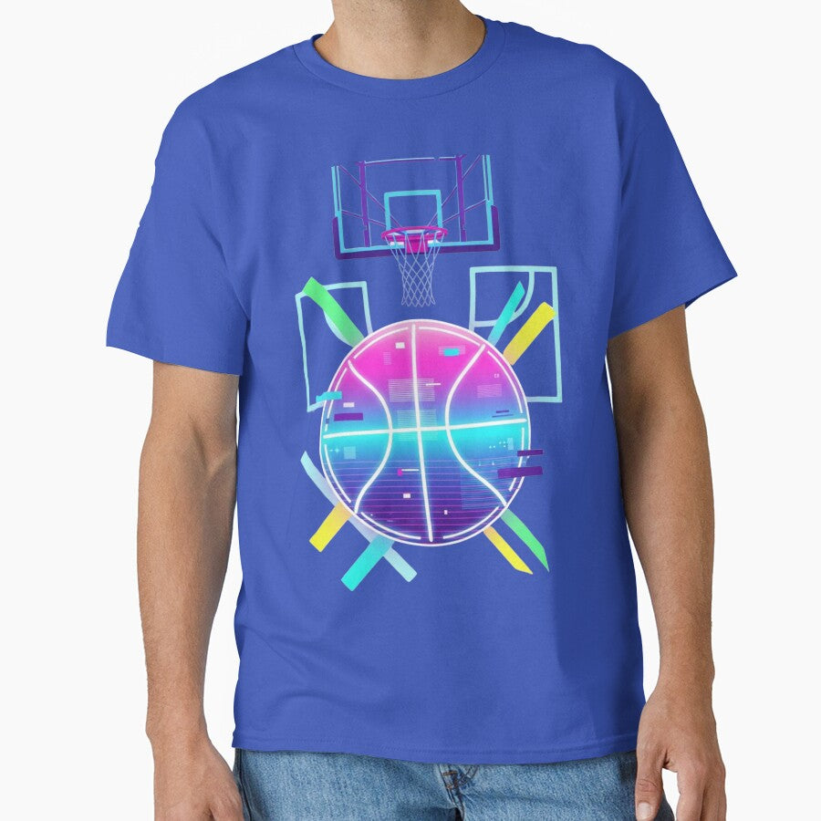 Neon Basketball Cyberpunk – Futuristic Glitch Sports Gamer Design by Dzblack T-Shirts, Hoodie, Sweatshirt (Image 1)