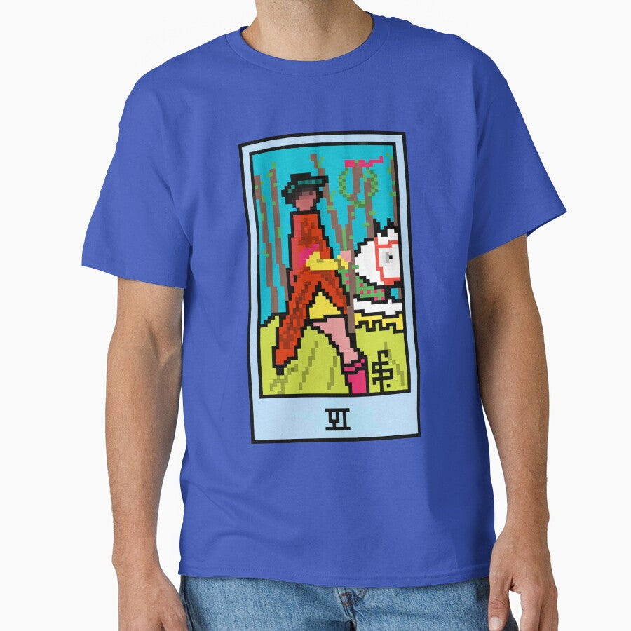 Wait Is This Pixel Art Tarot? Blue Minor Arcana 'Six Wands' ( Stickers Other Accessories) T-Shirts, Hoodie, Sweatshirt