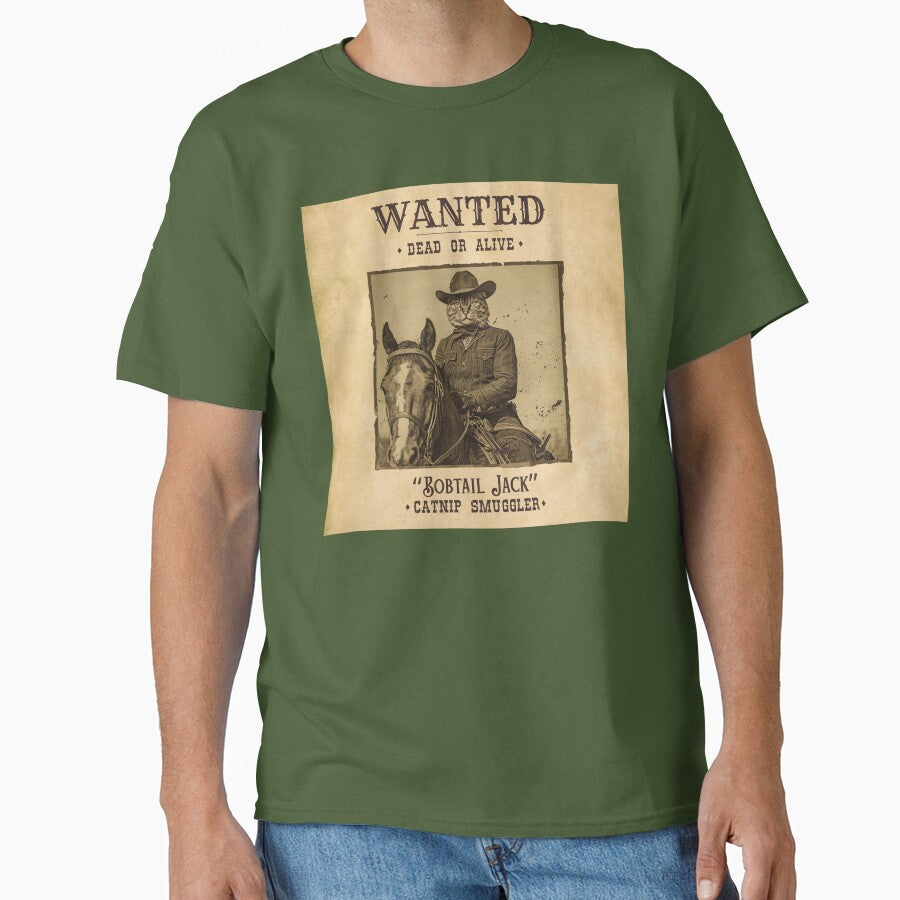 Wanted Dead or Alive Poster Cat Cowboy – Funny Vintage Western Cat Art by Kmcantley T-Shirts, Hoodie, Sweatshirt (Image 1)