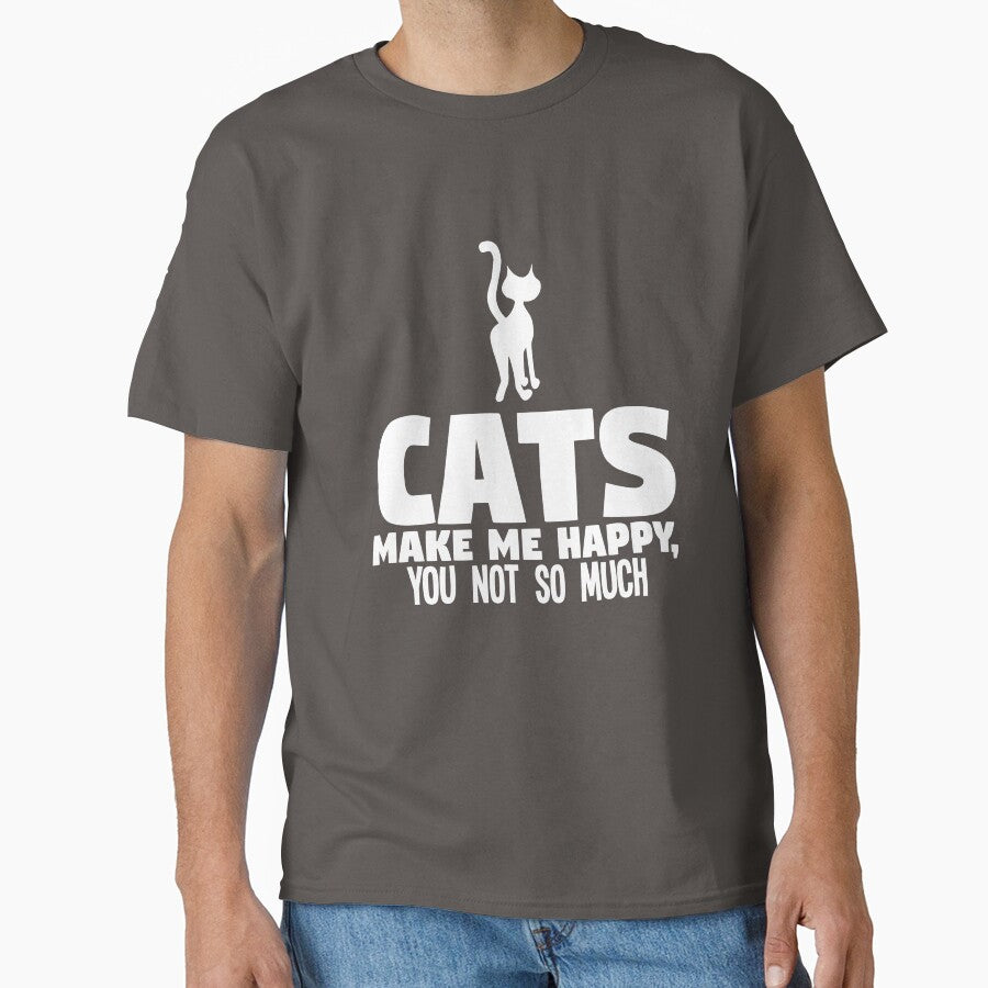 Cats Make Me Happy T Shirt by 3familyllc Hoodie, Sweatshirt | BlankRebels.com (Image 1)