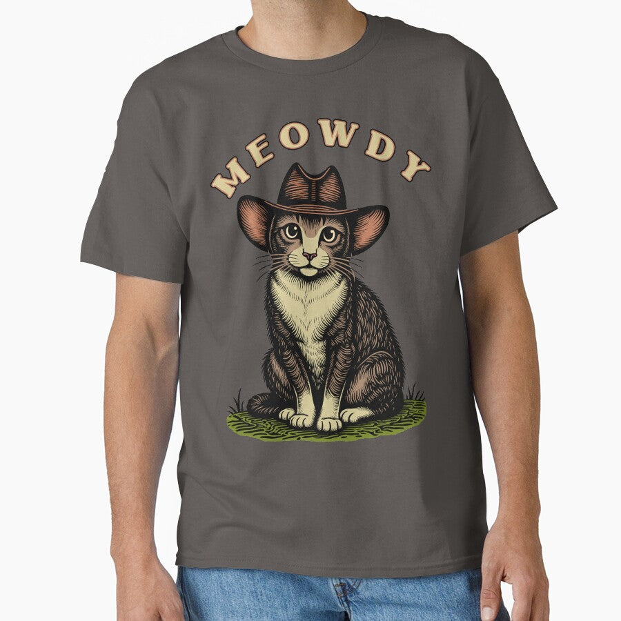 Meowdy - Cowboy Cat Trendy Artwork by H G  Designs T-Shirts, Hoodie, Sweatshirt | BlankRebels.com (Image 1)