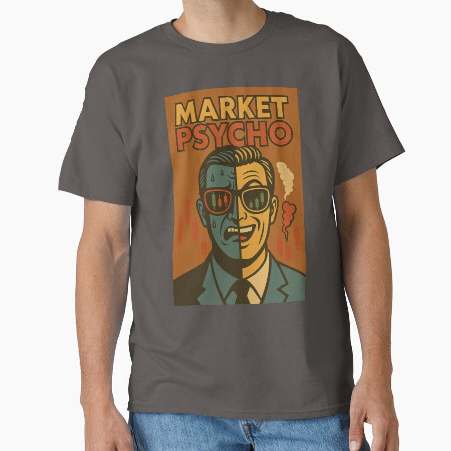 Market Psycho – Funny Retro Stock Trader Design by BullishJunkie T-Shirts, Hoodie, Sweatshirt | BlankRebels.com (Image 1)