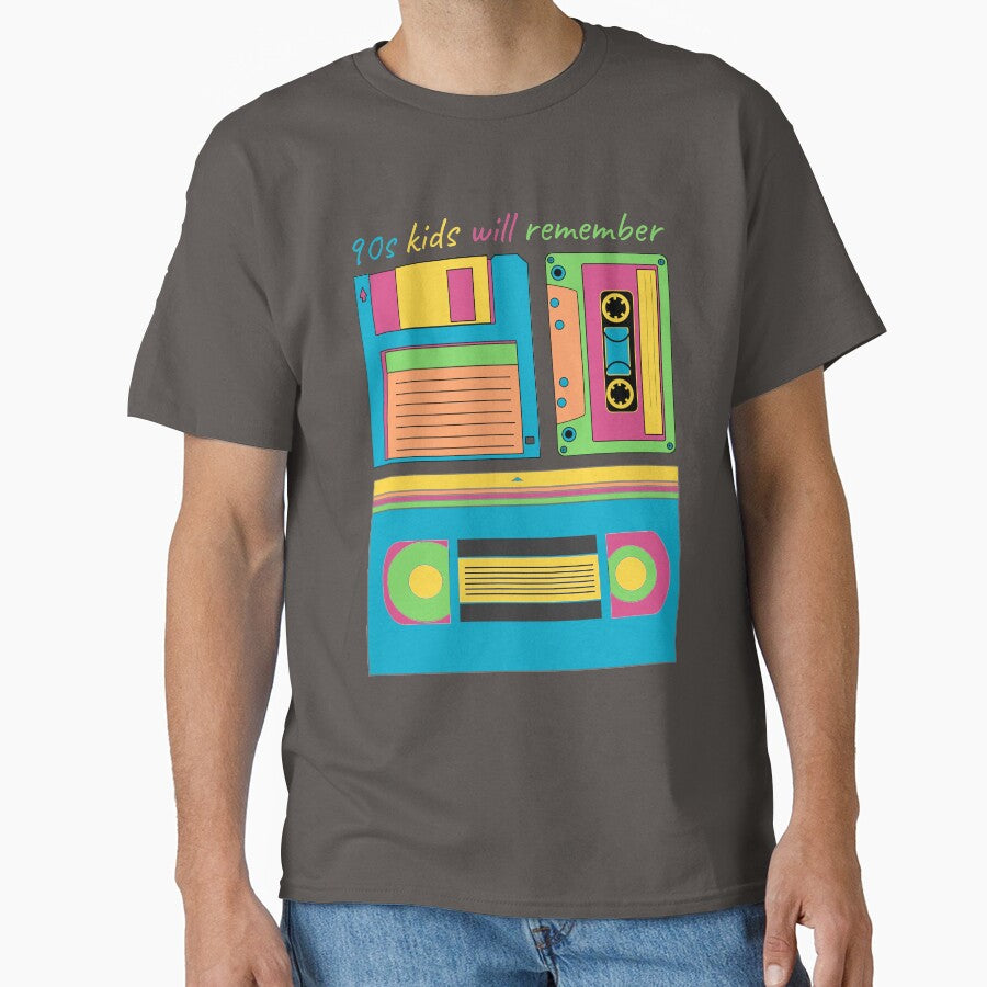90s Kids Will Remember VHS Cassette Tape Floppy Disk Retro Vintage by Sid3walkArt2 T-Shirts, Hoodie, Sweatshirt (Image 1)