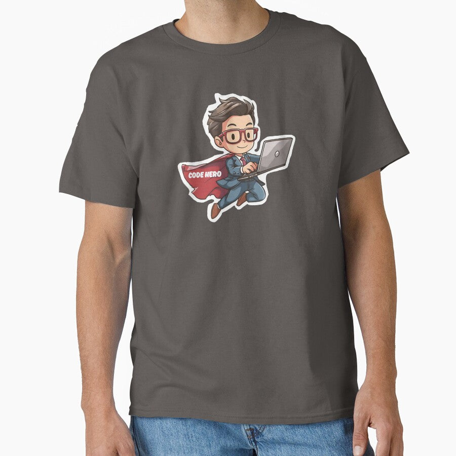 Flying Code Hero with Laptop and Cape by khc-designs T-Shirts, Hoodie, Sweatshirt | BlankRebels.com (Image 1)