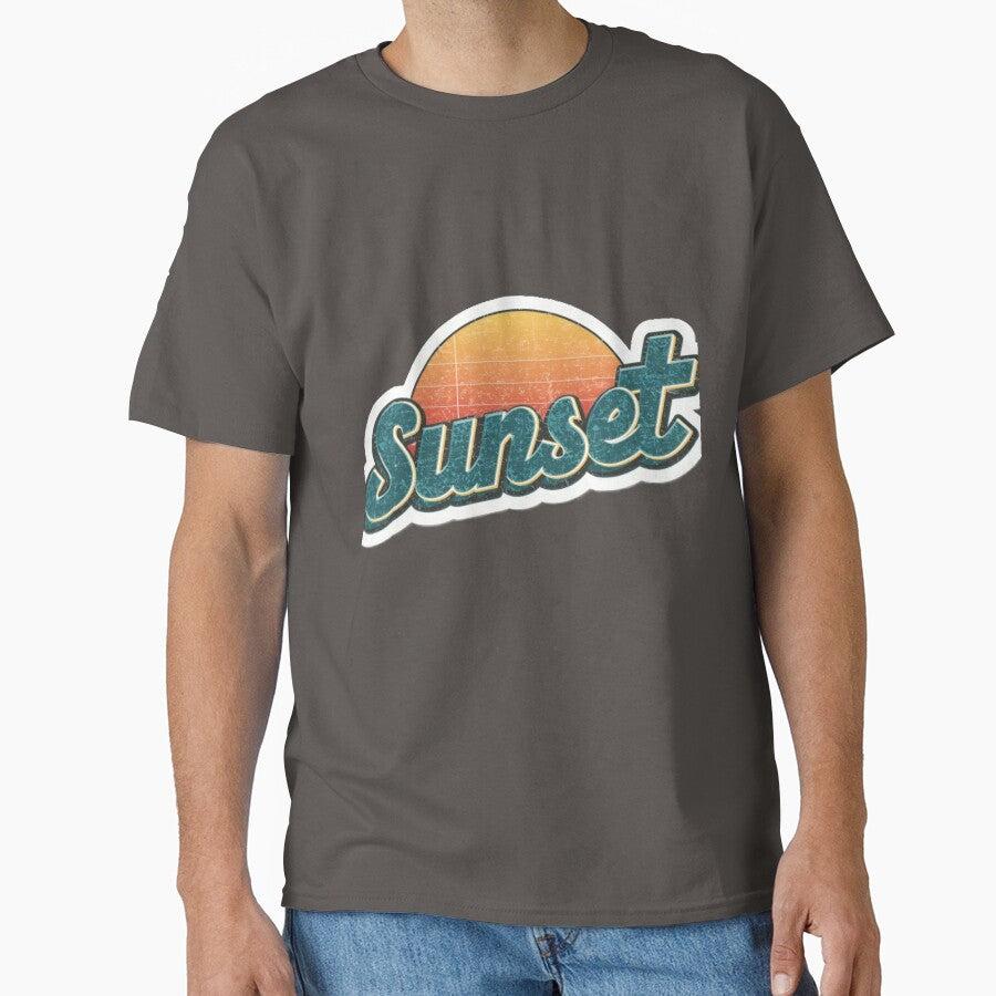Retro Sunset Vintage Typography Design by Ashish66K T-Shirts, Hoodie, Sweatshirt | BlankRebels.com (Image 1)
