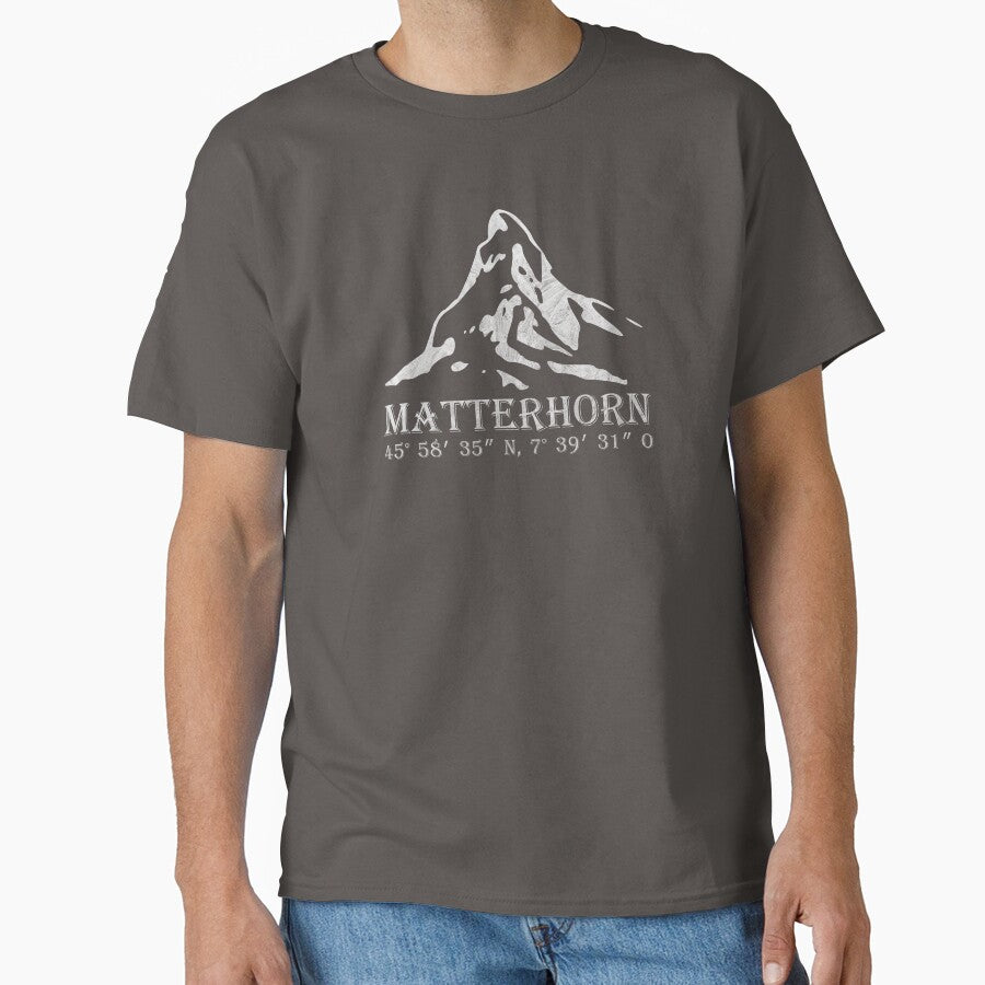 Matterhorn Alps GPS Switzerland mountain vacation gift by DerNerd T-Shirts, Hoodie, Sweatshirt | BlankRebels.com (Image 1)