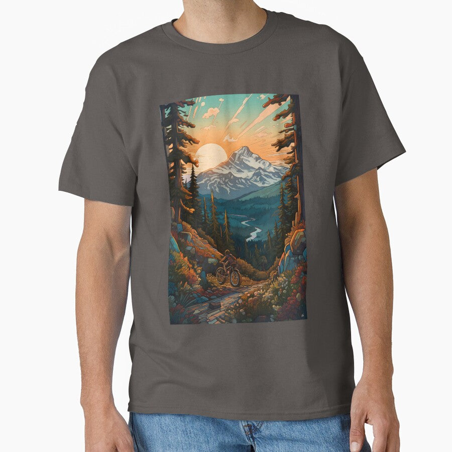 mountain and sun mountain bike art by ArtVilleStore T-Shirts, Hoodie, Sweatshirt | BlankRebels.com (Image 1)